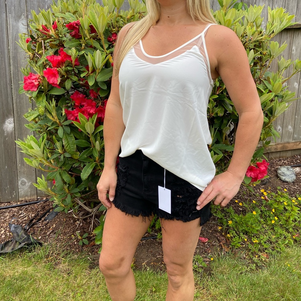 White Satin Tank